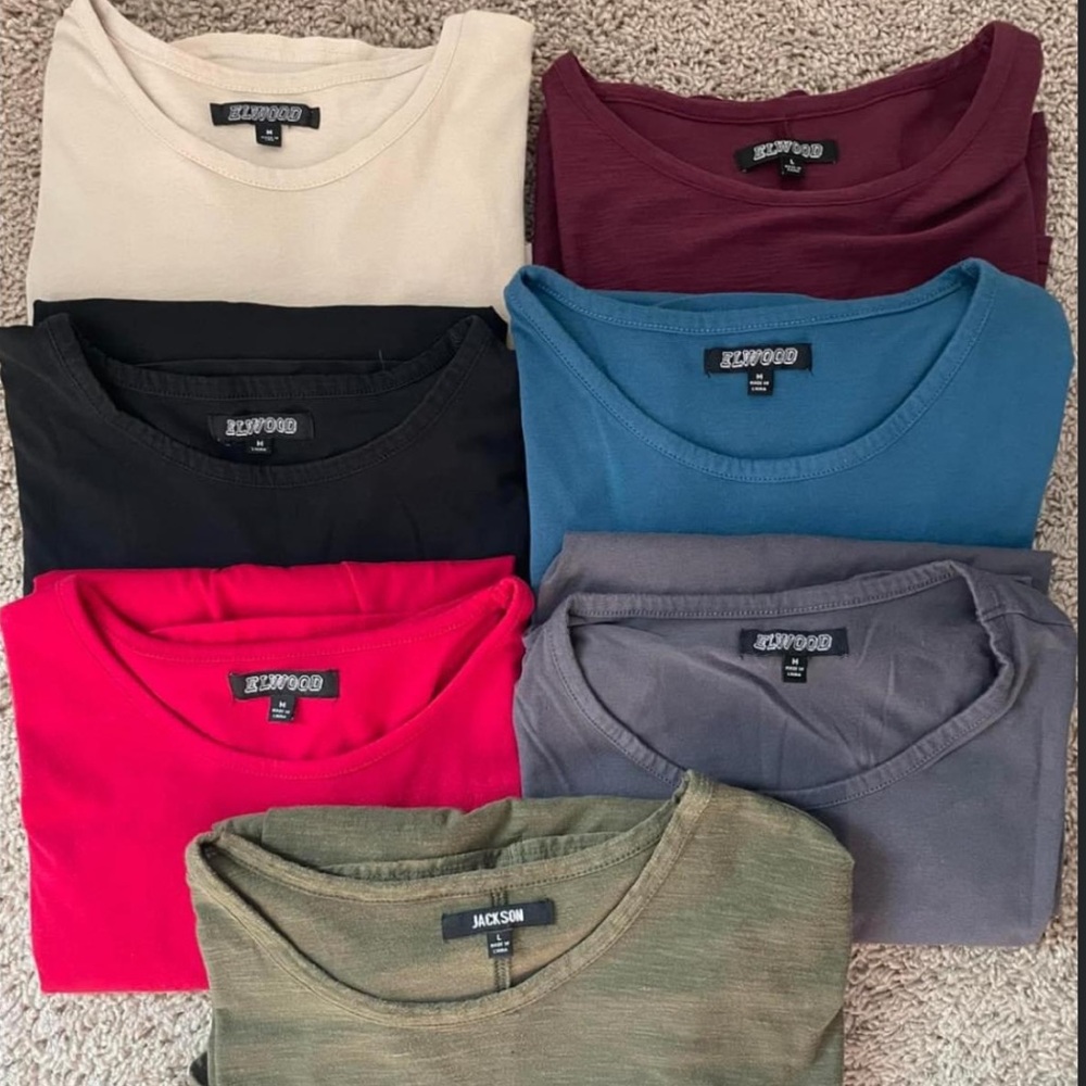 7 Men’s Drop Cut T shirts Elwood & Jackson